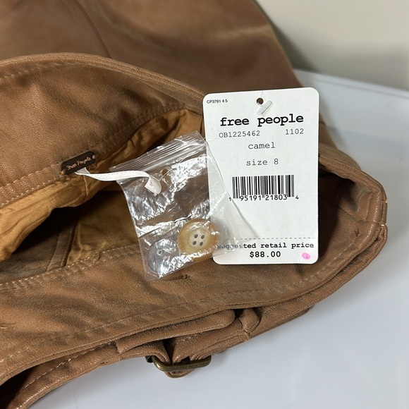 Free People Ari Wrap Skirt in Camel 8 NWT - Picture 5 of 6